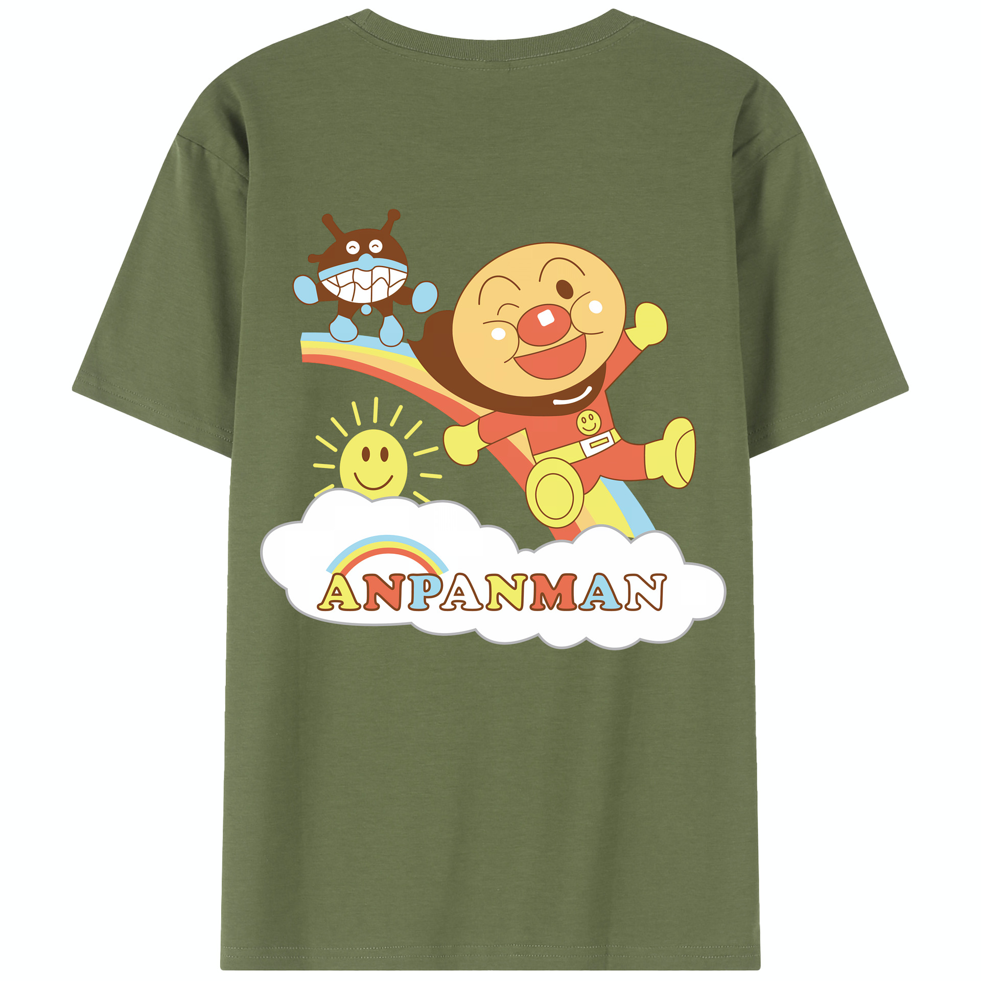 （画像用） アンパンマン Anpanman 綿100％半袖Tシャツ（背面プリント）